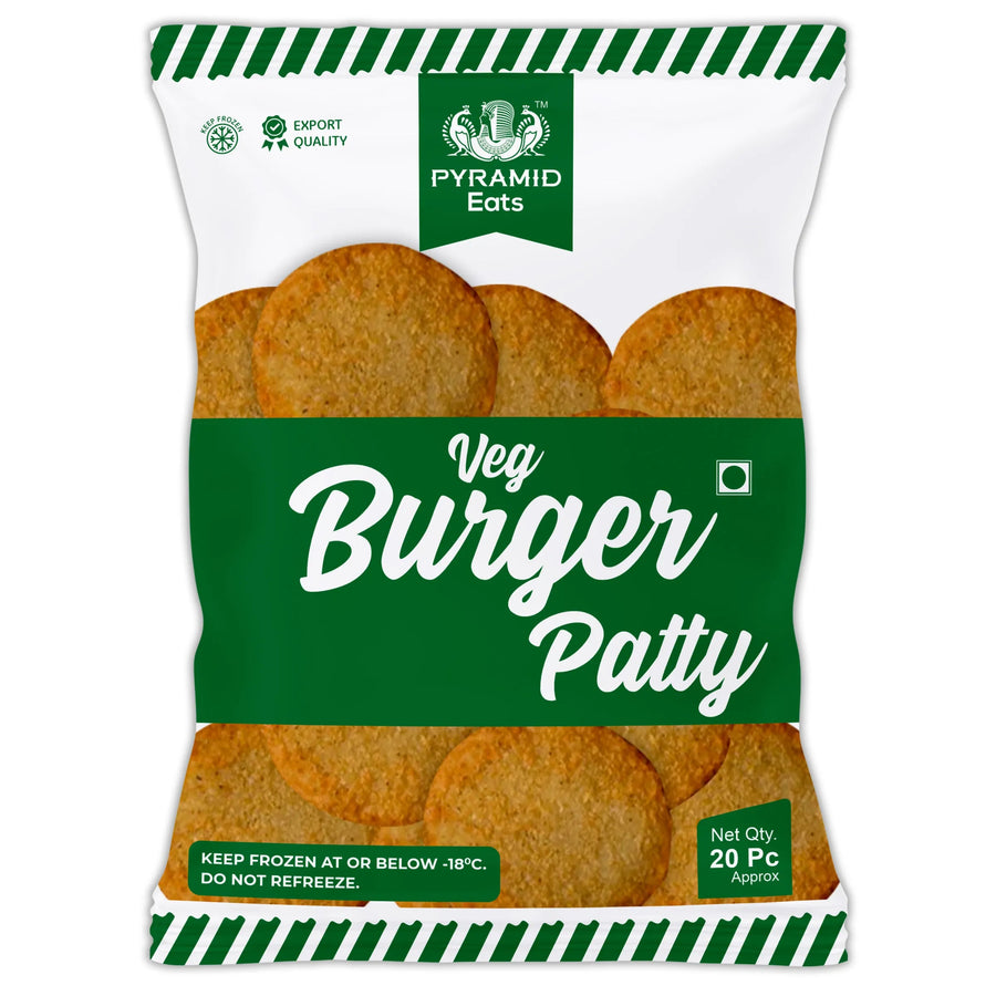 Frozen burger patties veg burger patty frozen 12 kg bulk packet for restaurants cafes cloud kitchens and B2B food service