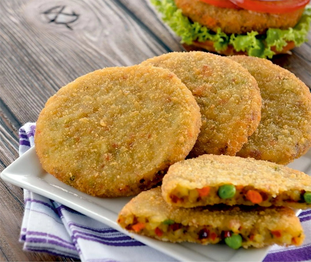 Frozen burger patties veg burger patty frozen 12 kg bulk packet for restaurants cafes cloud kitchens and B2B food service